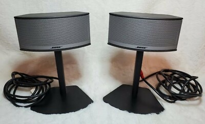 Bose Companion 5 Satellite Speakers Left Right Pair & Stands