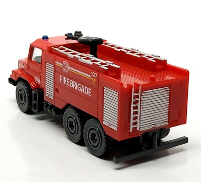 Camion De Pompier Majorette Mercedes Zetros échelle 1/87 - Jaune, Thaïlande