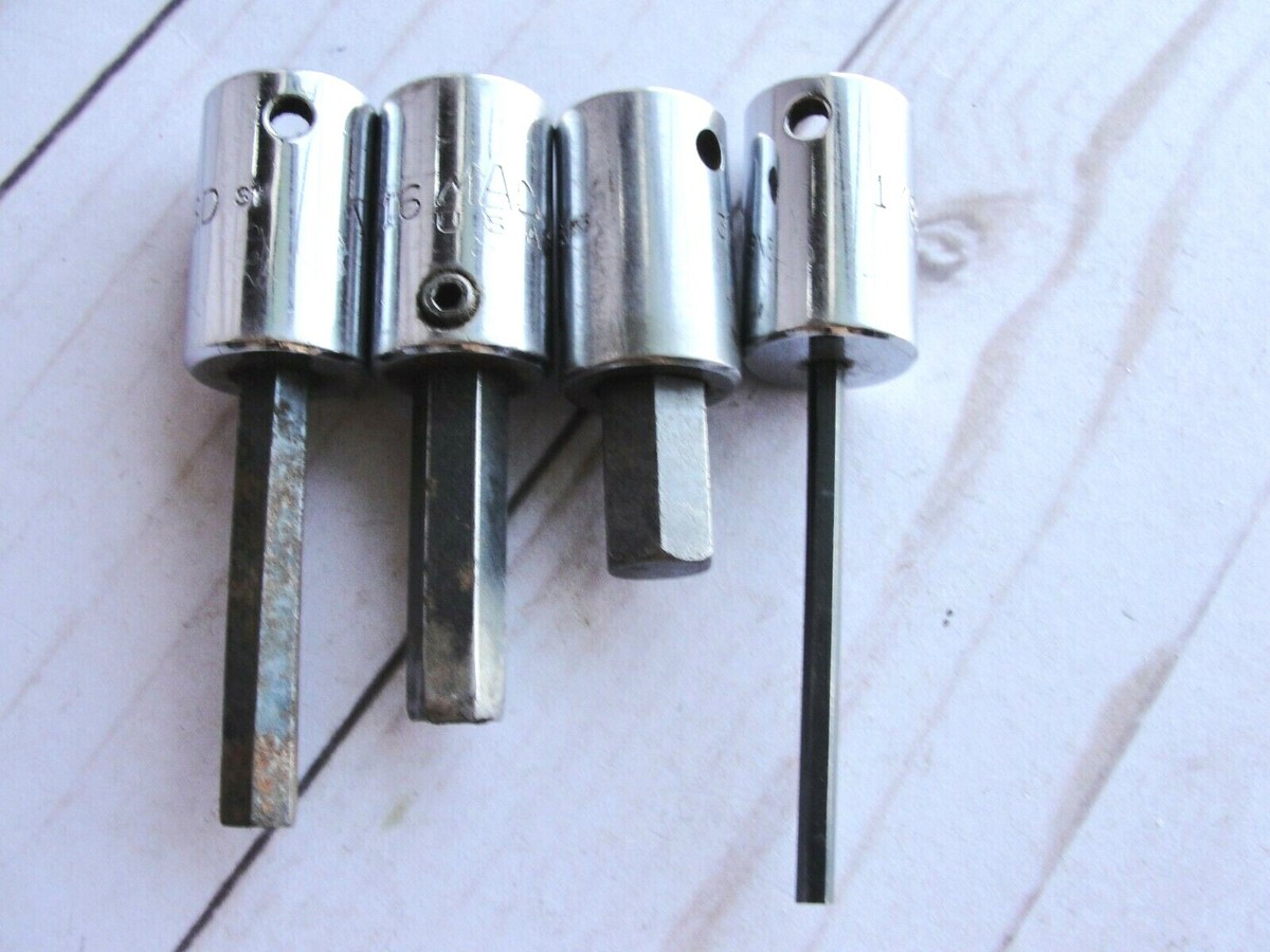 Vintage MAC Tools Socket Hex Allen Socket 4 Sizes X86D X126DS X46D
