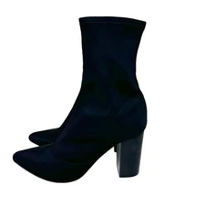 Raye Fable Stretch Fabric Upper Leather Sole 3.5” Heel Sock Ankle Bootie Size 9