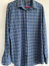 Kirkland Signature Men  s Performance Sport/Dress shirt Blue Plaid Sz. XL B-3-8