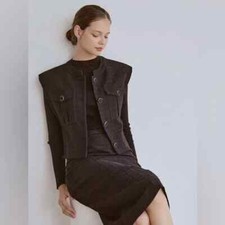 Christian Lacroix Womens Tweed Vest Xs Black Boucle Knit Sleeveless Oversized