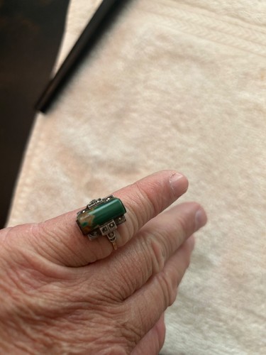 Art Deco Jade Stone Ring