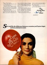 VINTAGE 1969 UNITED AIRLINES FLY THE FRIENDLY SKIES TRAVEL PRINT AD
