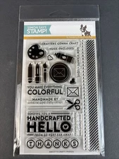 Simon Says Stamp CRAFTY FRIEND Clear Stamp Set Handcrafted Handmade Saying Thank