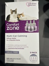3Pk Comfort Zone Calming Diffuser Refill Pheromone for Cats,Drug Free Exp 5/26