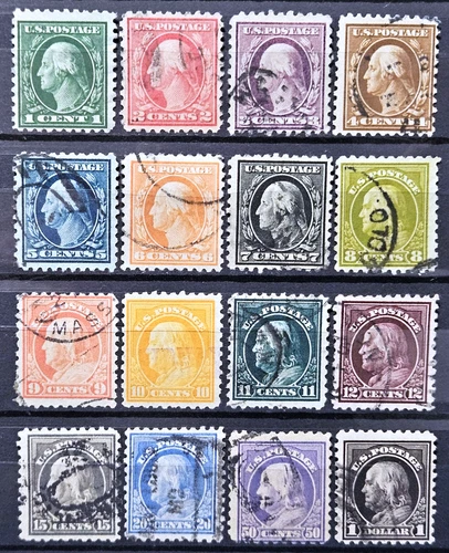 US Stamp 1916-17 Franklin / Washington Collection Scott # 462/478 Used