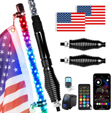 Whip Lights 2PCS 4FT Spiral RGB LED Whip Light for UTV, with Spring Base App