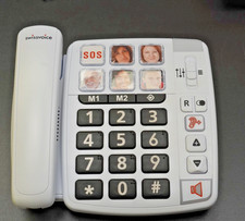 Big Button Corded Phone White Loud Volume SOS  Swissvoice Xtra 1110