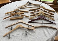 Lot of 12 Vintage Wood Advertising Clothes Hangers