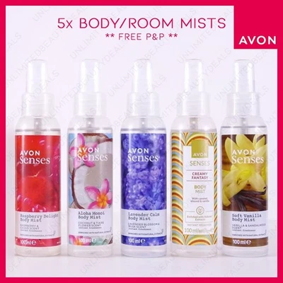 5x AVON SENSES BODY MIST - SPRITZ - ROOM SPRAY *VARIOUS FRUITY & FLORAL SCENTS*