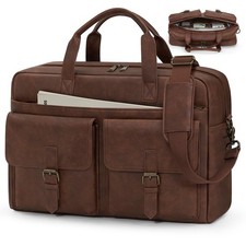 Messenger Bag for Men 16 Inch Leather Laptop Bags Work Computer Briefcase Vin...