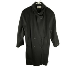 Vintage Forecaster Of Boston Coat Womens Size 8 Black Wool Long Overcoat USA