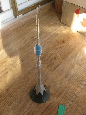 Ostankino TV Tower 39cm Soviet Desk Model Metal Statue Bronze Base ,USSR