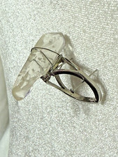Handmade Wire Wrapped Clear Quartz Crystal Adjustable Ring Boho Artisan Jewelry