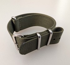 Premium Olive Green Bond Style Nylon Watch Strap Band 20mm Military G10 MoD