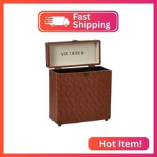 Victrola Collector - Vinyl Record Storage Case, Holds 30 LPs - Brown