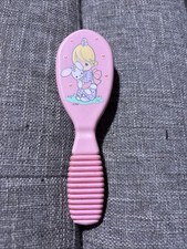 Vtg Precious Moments Little Girl Bunny Baby Brush Pink