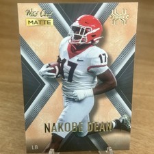Nakobe Dean X-Plode #MXP-40 Black Orange X Insert Rookie RC 2022 Wild Card Matte. rookie card picture