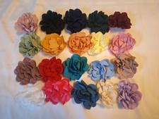 20 Pc Fabric Flower Hair Clip Lot Girls Women Floral Barrettes Assorted Colors