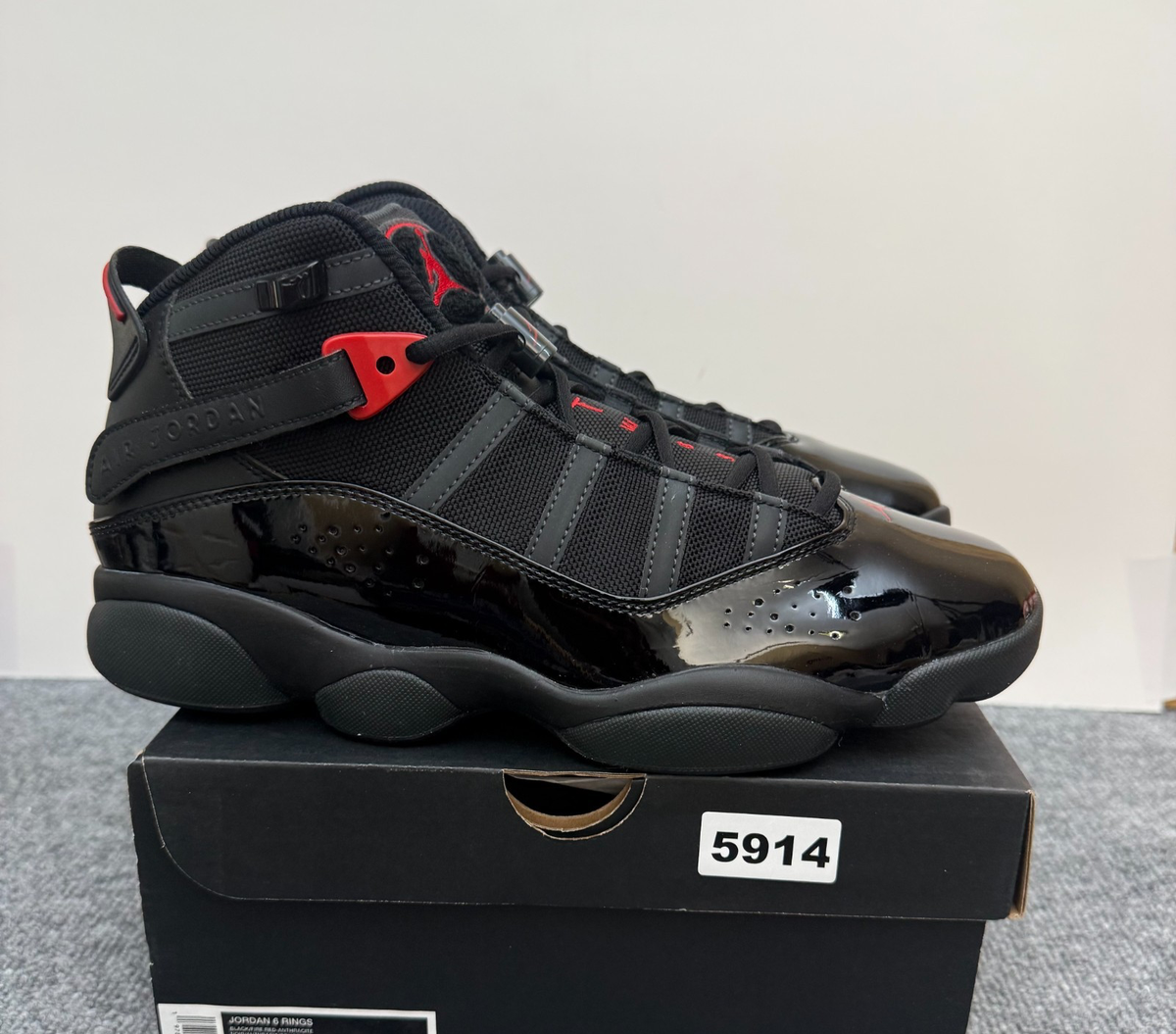 Nike Air Jordan 6 Rings 'Anthracite Fire Red' 322992 026 Size 10.5
