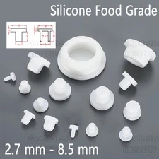 Hole Plugs End Cap Round Silicone Rubber Blanking Seal Bung White 2.7mm - 8.5mm