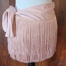 New Pink Fringe Latin Dance Costume Hip Wrap Skirt Salsa Belly Dance One Size