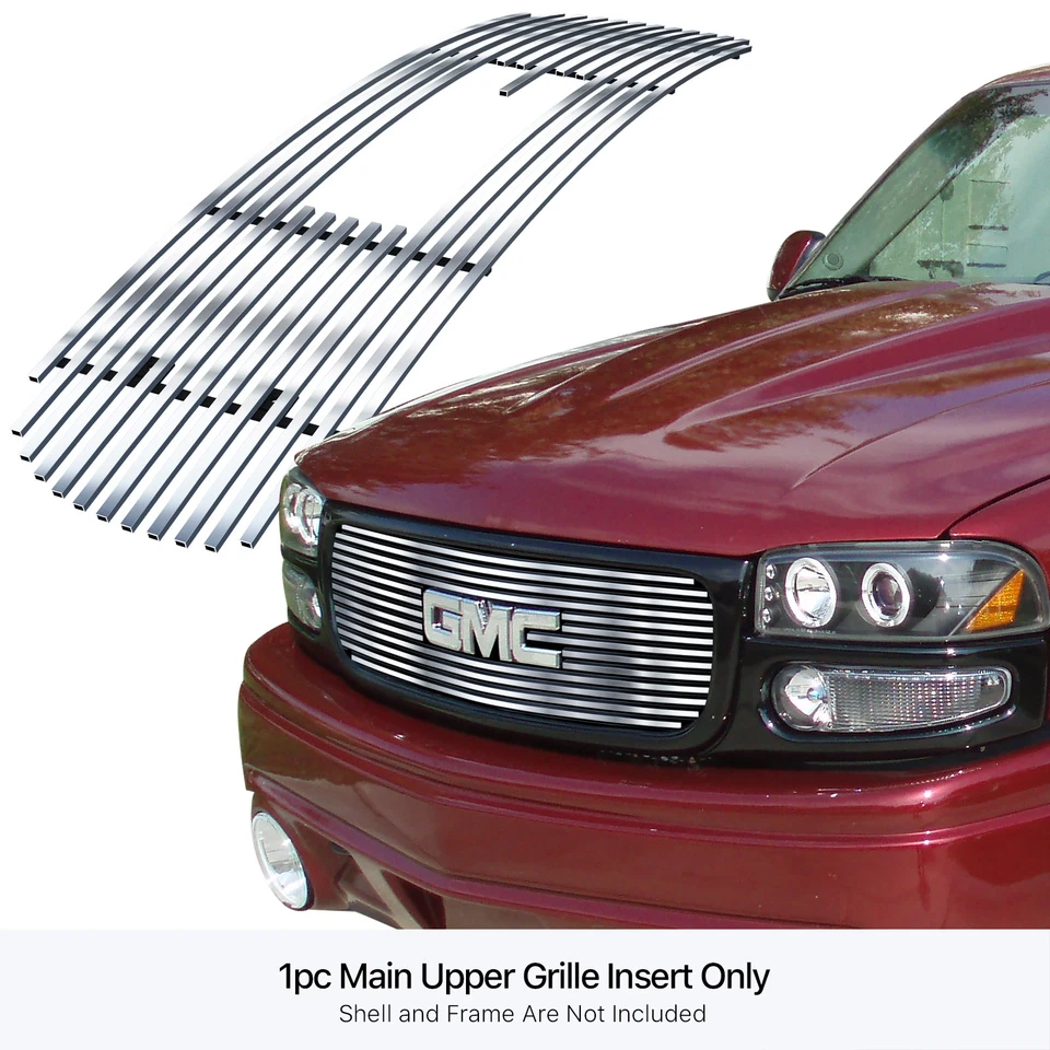 Se adapta a GMC Sierra 1500/00-06 Yukon 2001-2002 superior de acero inoxidable cromado parrilla de billet Foto 3 de 4