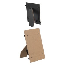 Easel Back Picture Frame Stand Metal Hinges Strap 6" Board 2 Pcs  Black