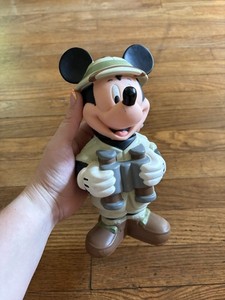 Vintage Disney Parks Safari Mickey Mouse Big Bottle No Straw Water Cup Figure