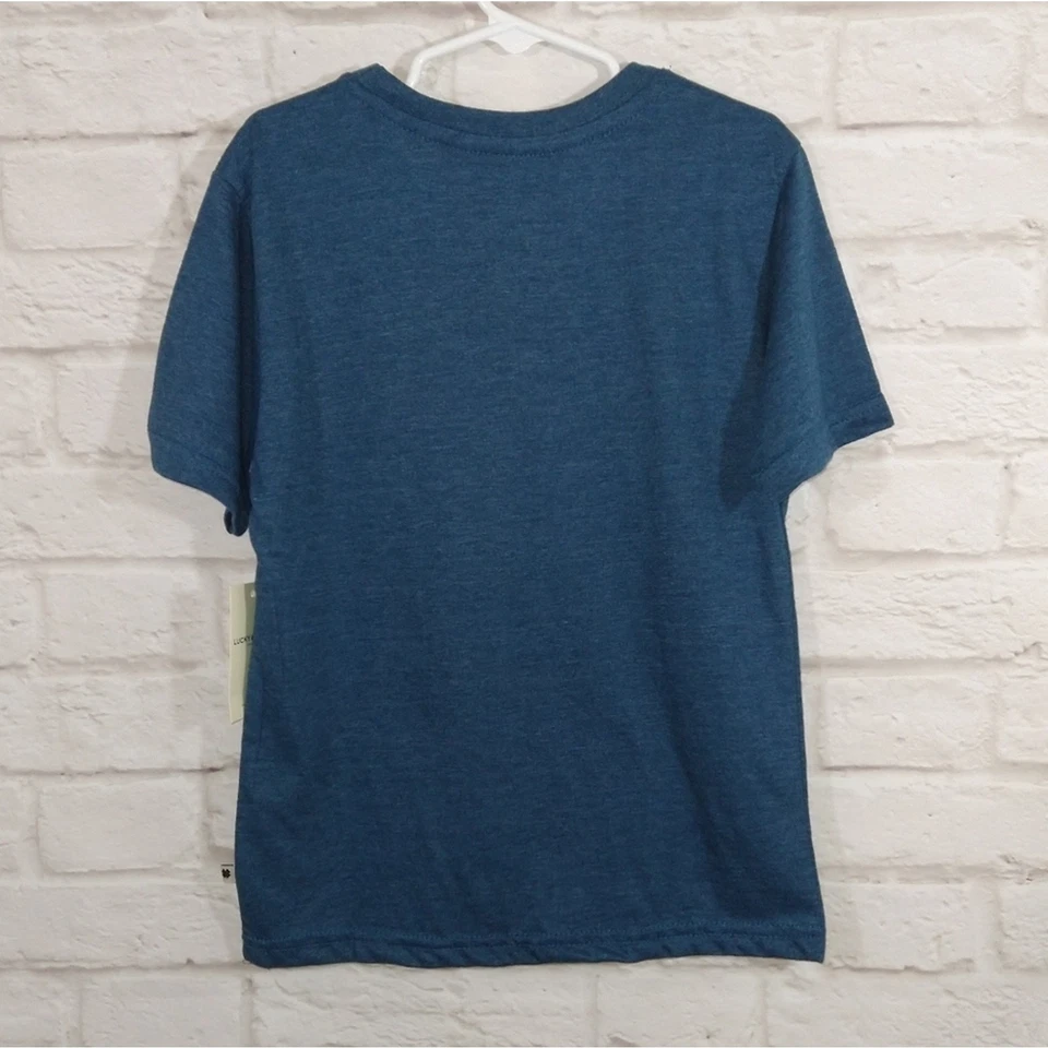 O Lucky Brand Blue Green Tropical Leaf Print Graphic Short Sleeve T-Shirt NWT 6 - Image 3 of 4