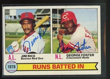 1979 Topps JIM RICE GEORGE FOSTER Signed Card autograph auto REDS RED SOX