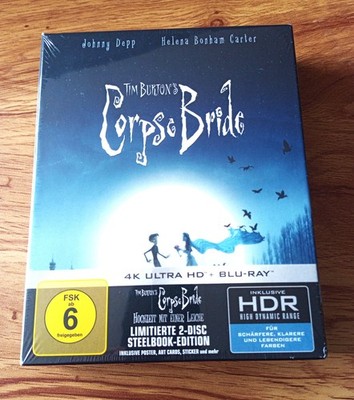 CORPSE BRIDE HOCHZEIT EINER LEICHE COLLECTOR´S STEELBOOK EDITION 4K BLU RAY NEU