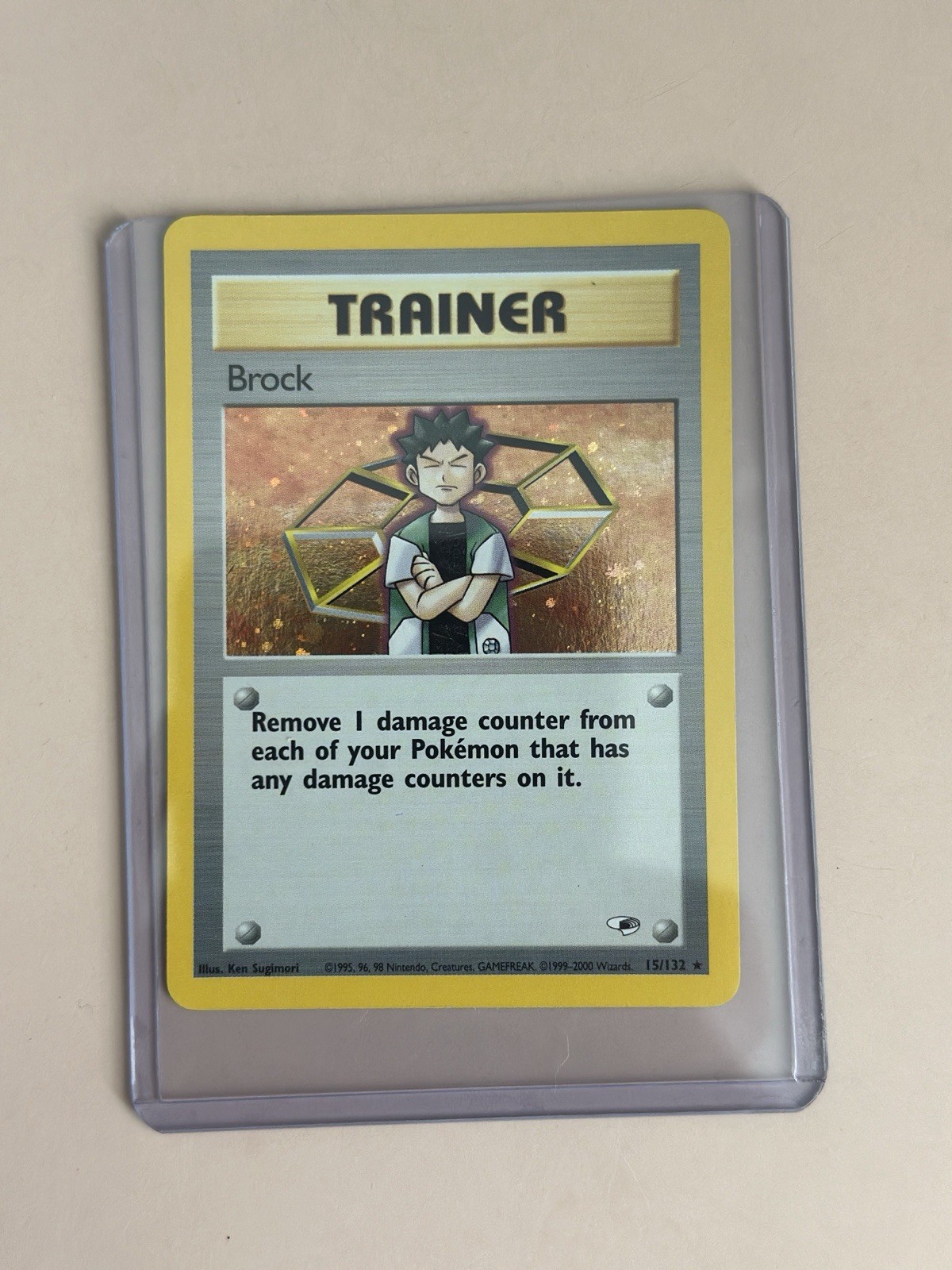 The Pokémon Company Pokémon TCG Gym Heroes Brock 15/132 Holo Rare Unlimited 2000