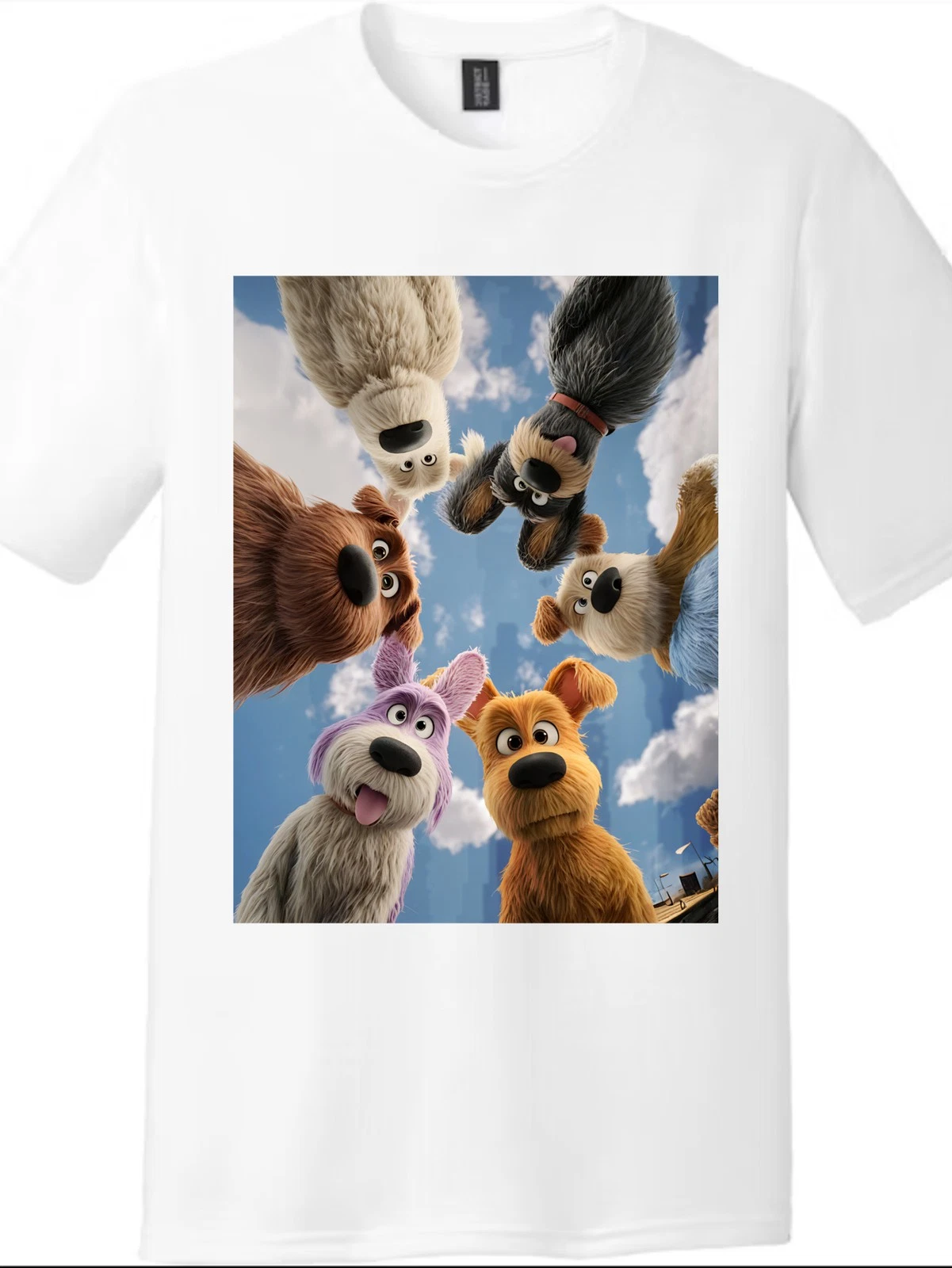 Cute Dog Group Print T - Shirt, Unisex Short - Sleeve Top