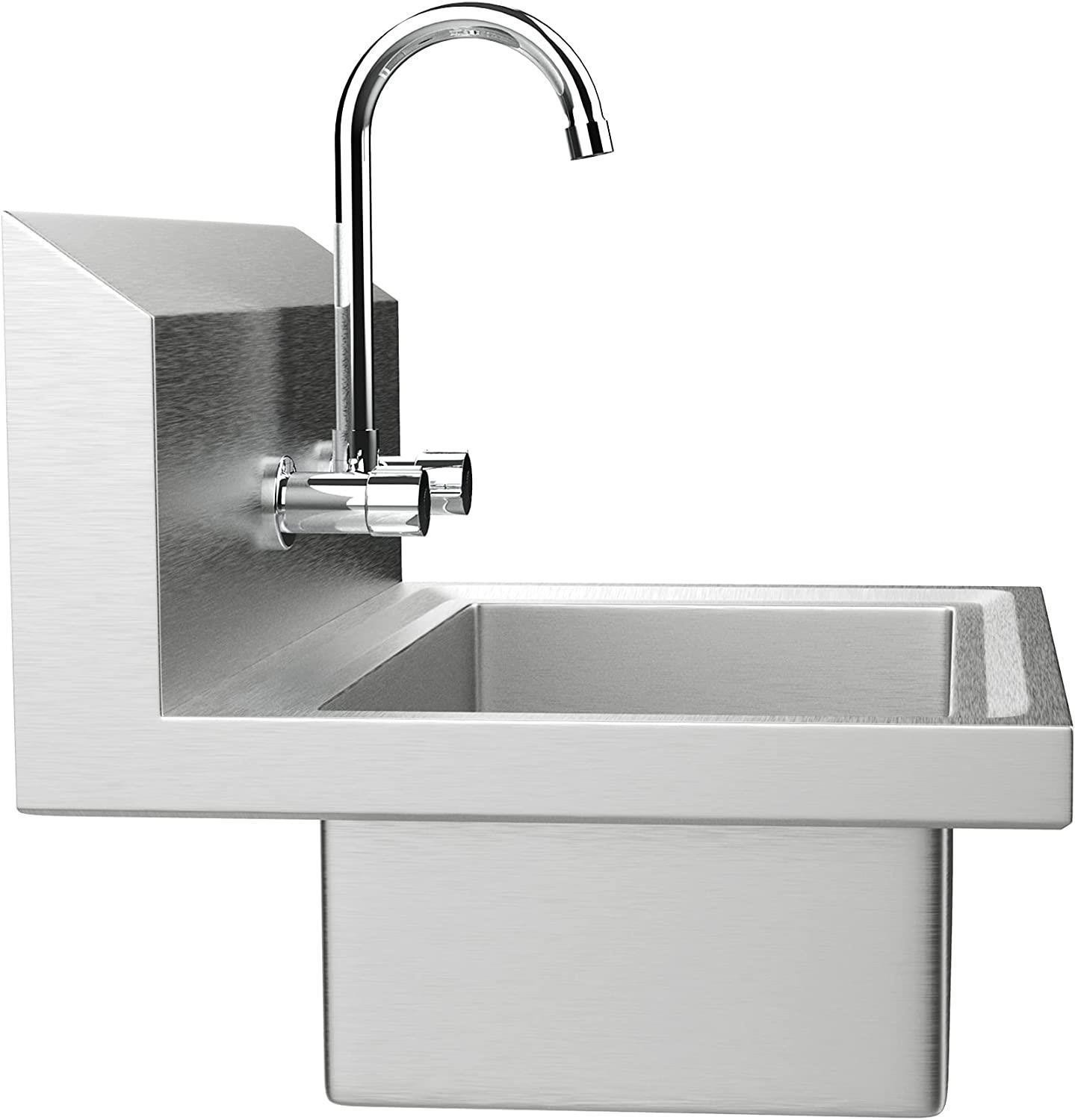 17.1" W x 15.0" D Hand Wash Commercial Sink Wall Mount Utility Sink with Faucet