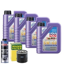 Motoröl 5W40 LIQUI MOLY High Tech 4L +MANN Ölfilter +Spülung