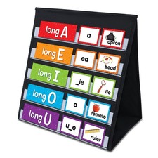 Tabletop Pocket Chart for Classroom Small Double Sided Stand Black Color