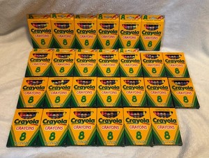 Vintage 1990s Crayola 8-Count Crayon Boxes – Bulk Lot of 26 (New Old Stock)