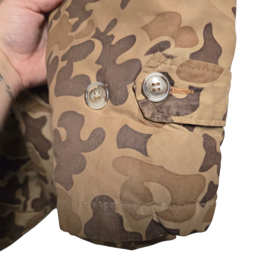 VTG ORVIS Goose Down Jacket Mens Size Large L Frogskin Camo CANADA Made - Image 4 of 4