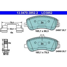 ATE 13.0470-3852.2 Bremsbelagsatz für MERCEDES BENZ GLK KLASSE X204 Bremse ATE 13.0470-3852.2 Bremsbelagsatz für MERCEDES BENZ GLK KLASSE X204 Bremse