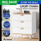 ALFORDSON 3 Chest of Drawers Modern Storage Cabinet Dresser Tallboy Wood White