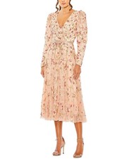 Mac Duggal Floral Embellished Wrap Dress Women's