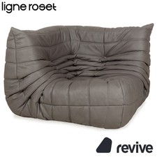 Ligne Roset Togo Textile Leather Vegan Armchair Gray New Cover