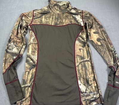 Field & Stream Break Up Infinity No Scent Tech Mock Neck Base Layer Womens Small