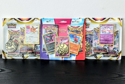 Pokemon Bundle 3X BLISTER ASTRAL RADIANCE FUSION STRIKE Holo Evolving Skies 2022