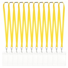12Pack Lanyards for ID Badges, Lanyards for Keys, Yellow