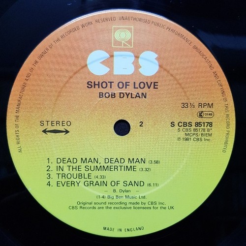 Bob Dylan - Shot Of Love (LP, Album) (Very Good Plus (VG+)) - Picture 4 of 4