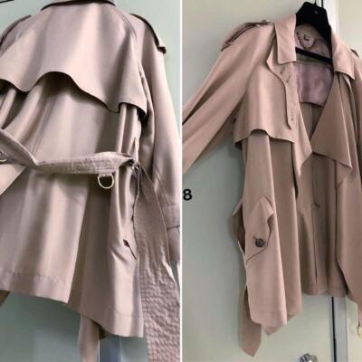 Burberry Dusty Pink Silk Short Trench Coat Women's | eBay