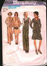 6609 Simplicity Sewing Pattern Misses Cardigan Skirt Top Pants eclectic Grandpa